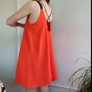 Tucci Orange Tank Shift Dress W/ Back Strappy Detail M